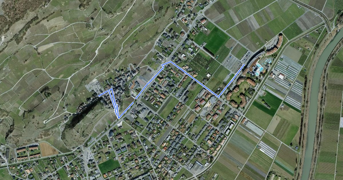 Маршрут Saillon Les Bains - Saillon на спутниковом снимке