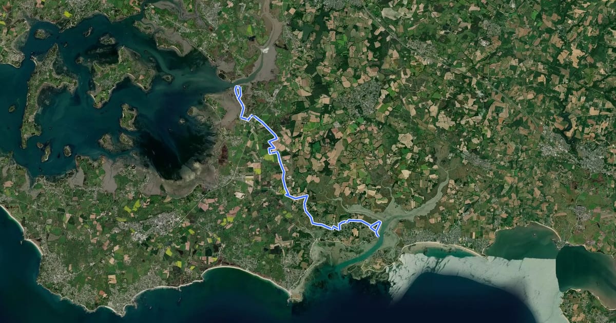 Маршрут Saint-Armel / Le-Tour-du-Parc на спутниковом снимке