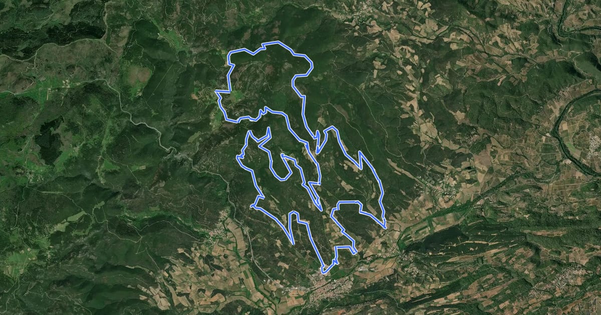 Маршрут Saint-chinian VTT 01 noire на спутниковом снимке