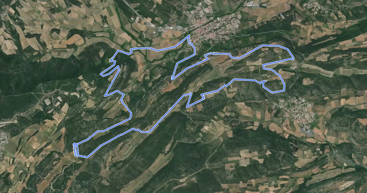 Маршрут Saint-chinian VTT 11 rouge на спутниковом снимке