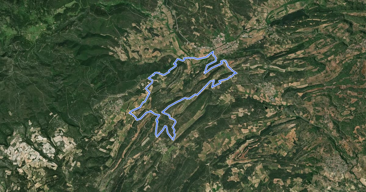 Маршрут Saint-chinian VTT 15 rouge на спутниковом снимке