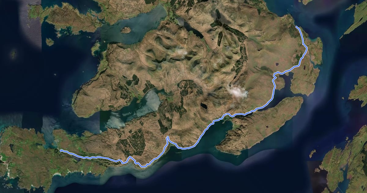 Маршрут Saint Conan Coastal Route на спутниковом снимке