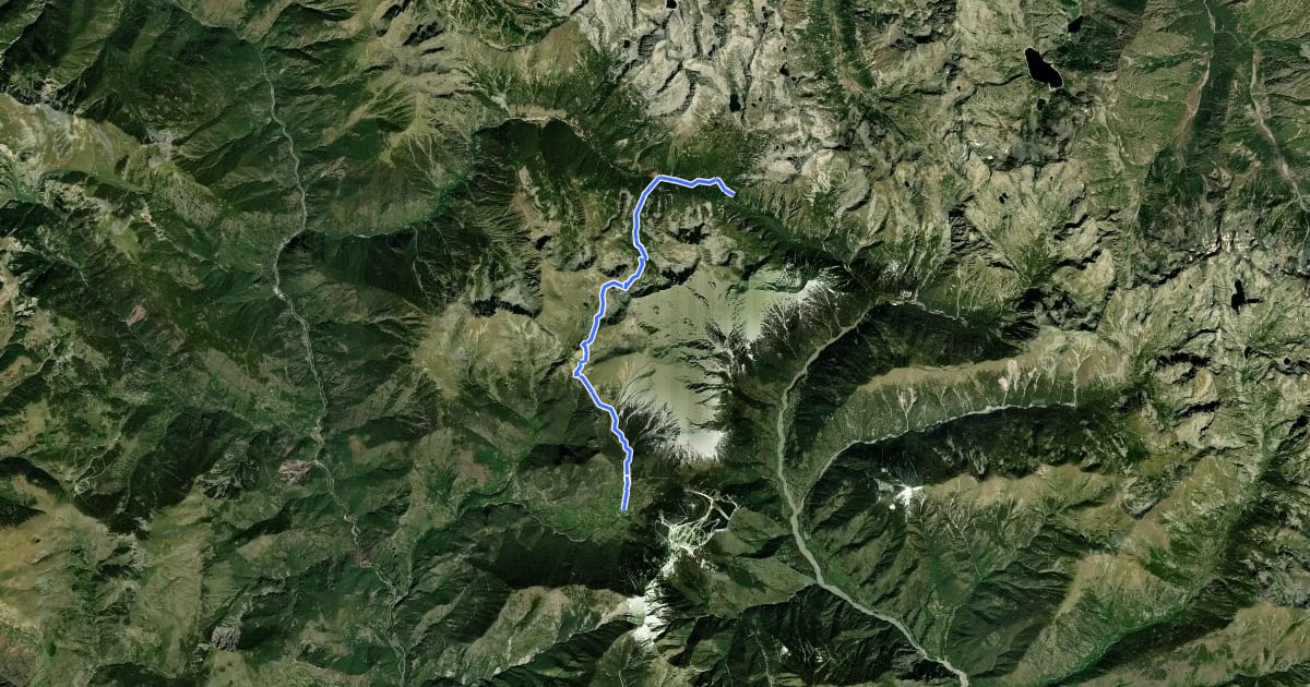Маршрут Saint-Dalmas-Valdeblore - Col de Salèse на спутниковом снимке