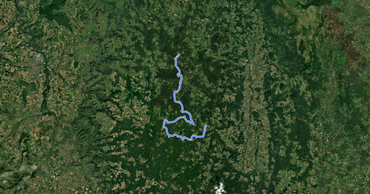 Маршрут Saint-Eloy-la-Glacière - Saint-Bonnet le Chastel на спутниковом снимке