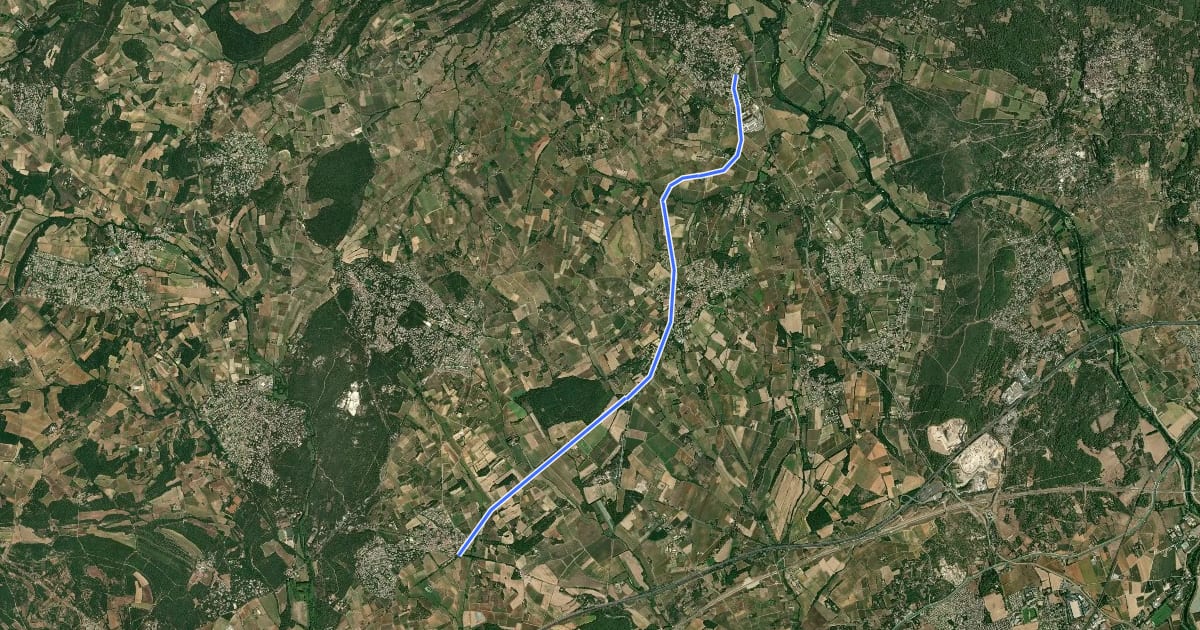 Маршрут Saint- Géniès-des-Mourgues - Boisseron на спутниковом снимке