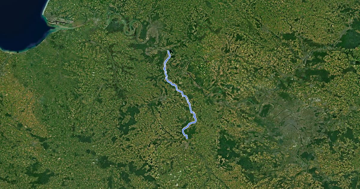 Маршрут Saint-Jacques à Vélo par la vallée d'Eure 1/4 на спутниковом снимке