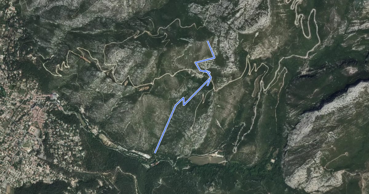 Маршрут Saint-Pons - Col de Brest на спутниковом снимке
