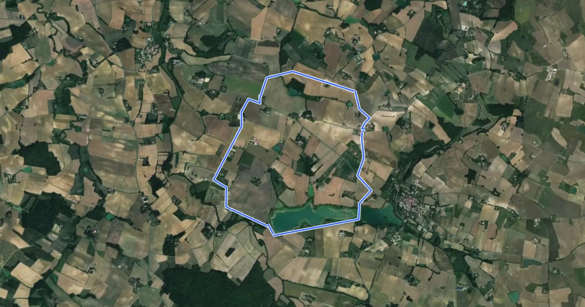 Маршрут Saint-Vincent-de-Lamontjoie, balade vers le lac de Lambronne 8 km на спутниковом снимке