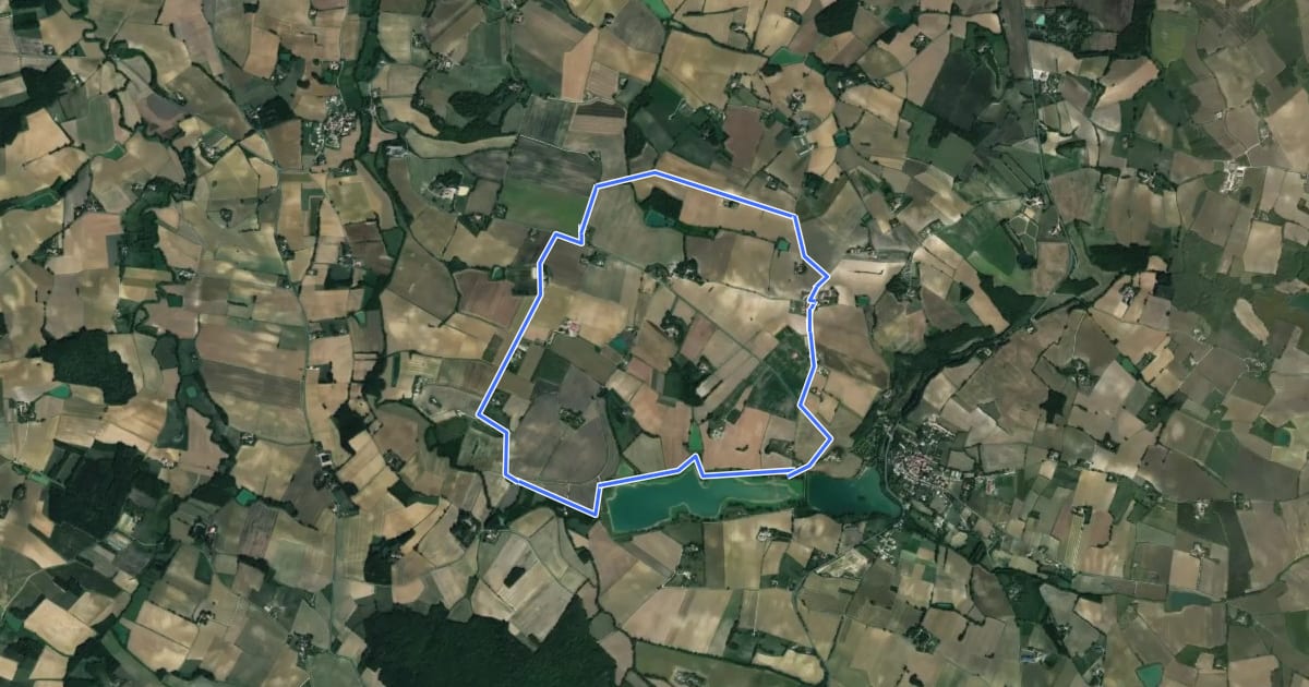 Маршрут Saint-Vincent-de-Lamontjoie, balade vers le lac de Lambronne variante 8 km на спутниковом снимке
