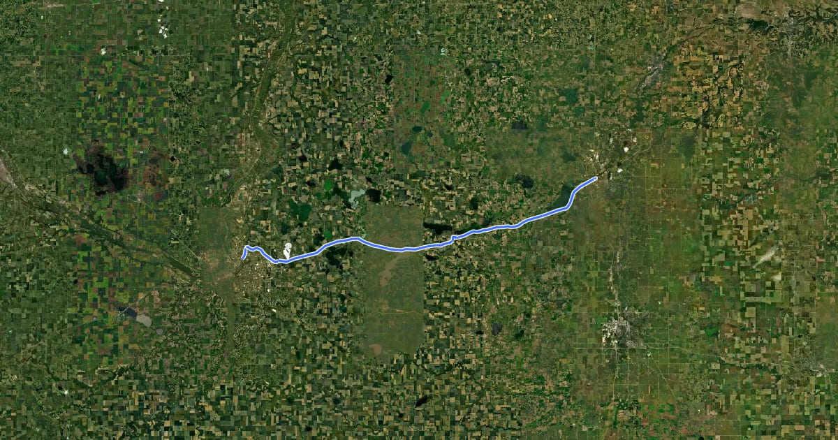 Маршрут Sakatah Singing Hills State Trail на спутниковом снимке