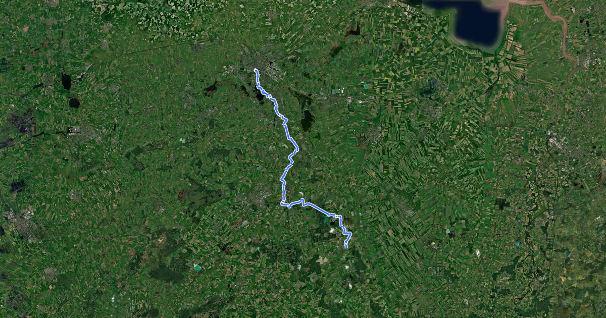 Маршрут Saksenroute - 02 - Groningen - Borger на спутниковом снимке