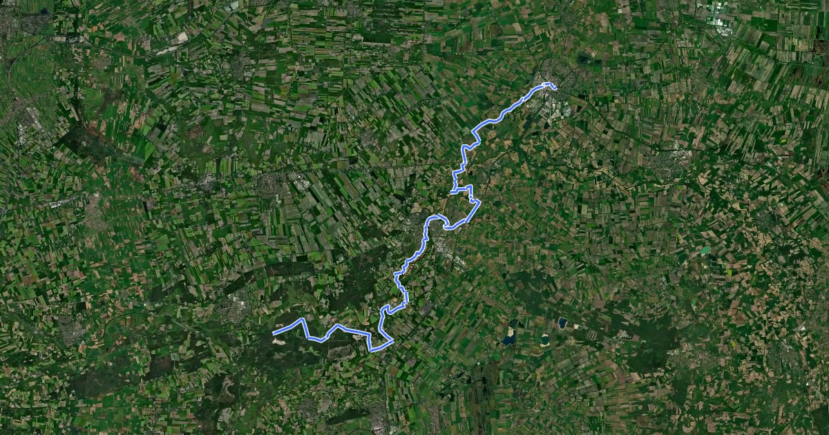 Маршрут Saksenroute - 04 - Coevorden - Ommen на спутниковом снимке