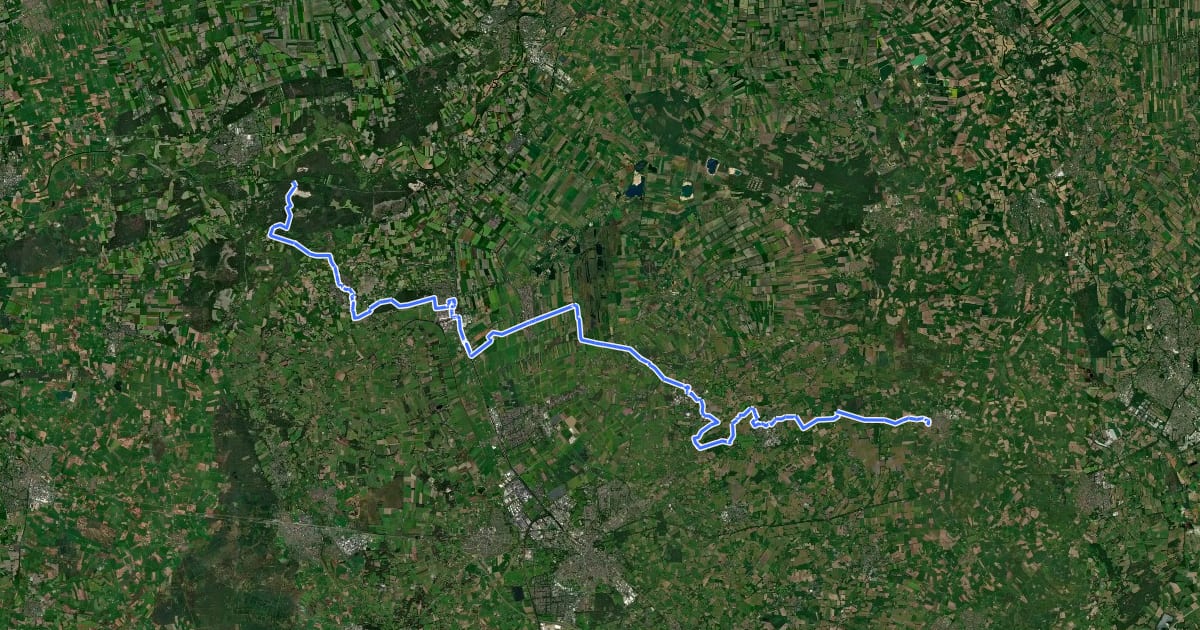Маршрут Saksenroute - 05 - Ommen - Ootmarsum на спутниковом снимке