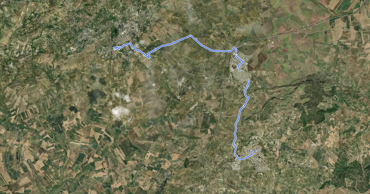 Маршрут Salemi - Santa Ninfa на спутниковом снимке