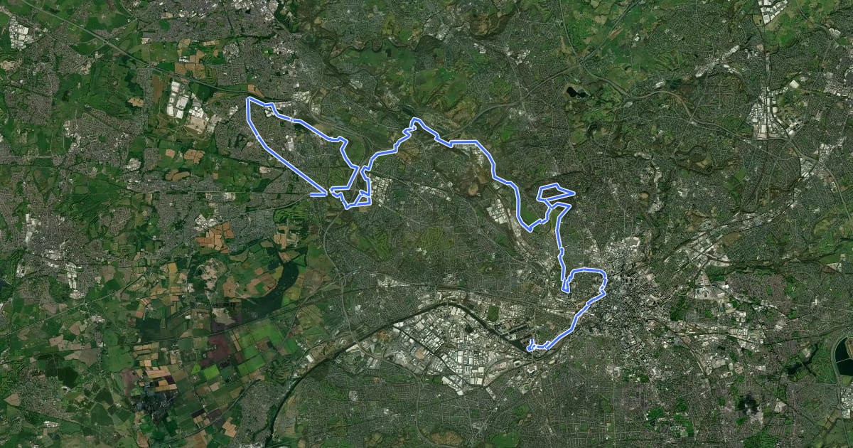 Маршрут Salford Trail на спутниковом снимке