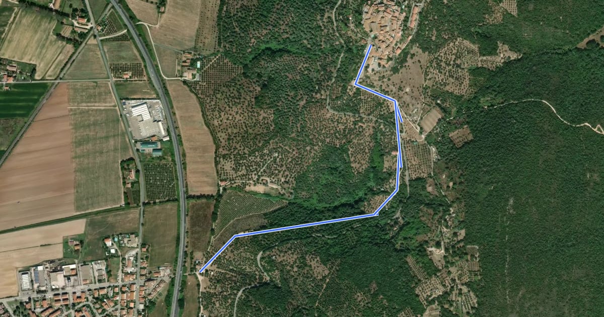 Маршрут Salita a Montepescali на спутниковом снимке