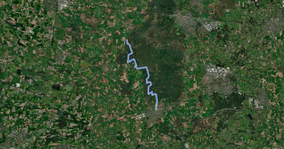 Маршрут Sallandse Zandloper - aanlooproute Holten на спутниковом снимке