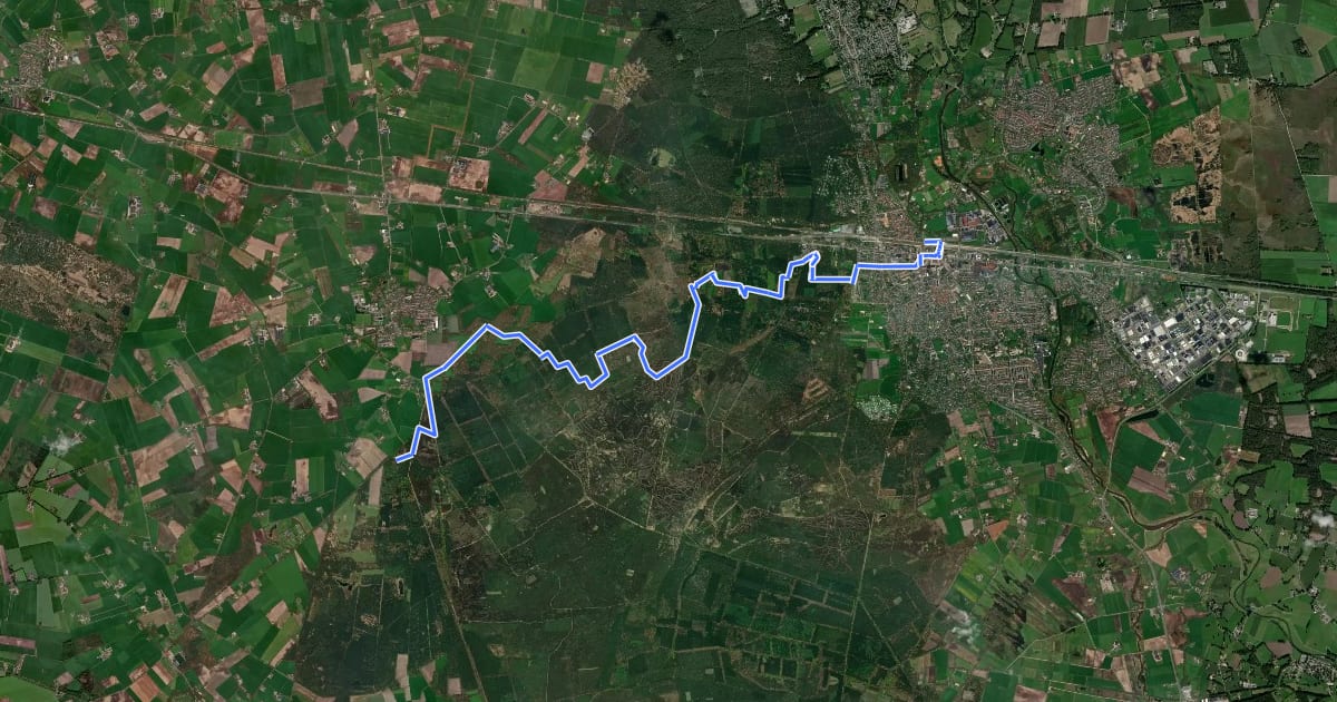 Маршрут Sallandse Zandloper - aanlooproute Nijverdal на спутниковом снимке