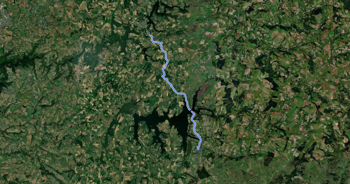 Маршрут Salles-Curan - Pont-de-Salars на спутниковом снимке