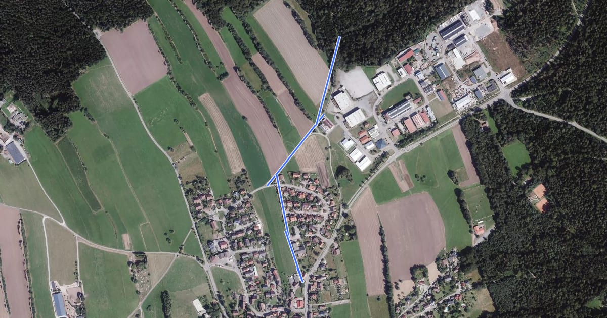 Маршрут Salmbacher Kirchweg - Langenbrand Salmbacher Straße на спутниковом снимке
