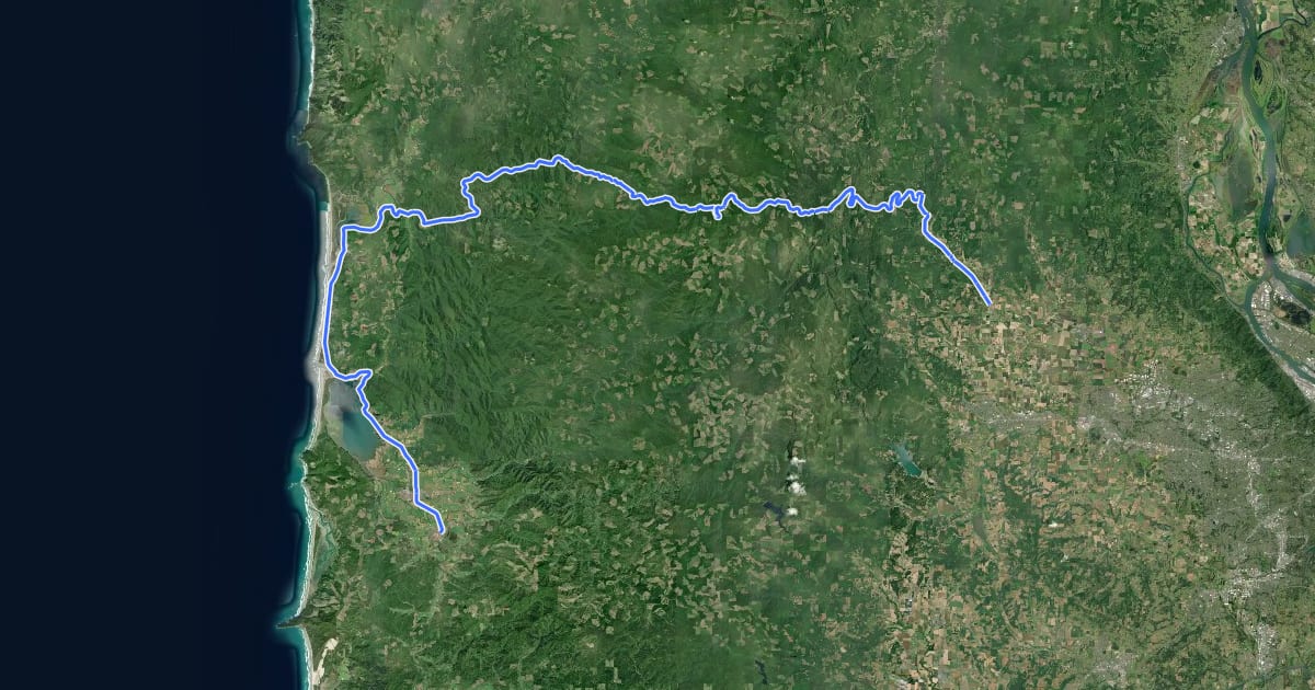 Маршрут Salmonberry Trail на спутниковом снимке