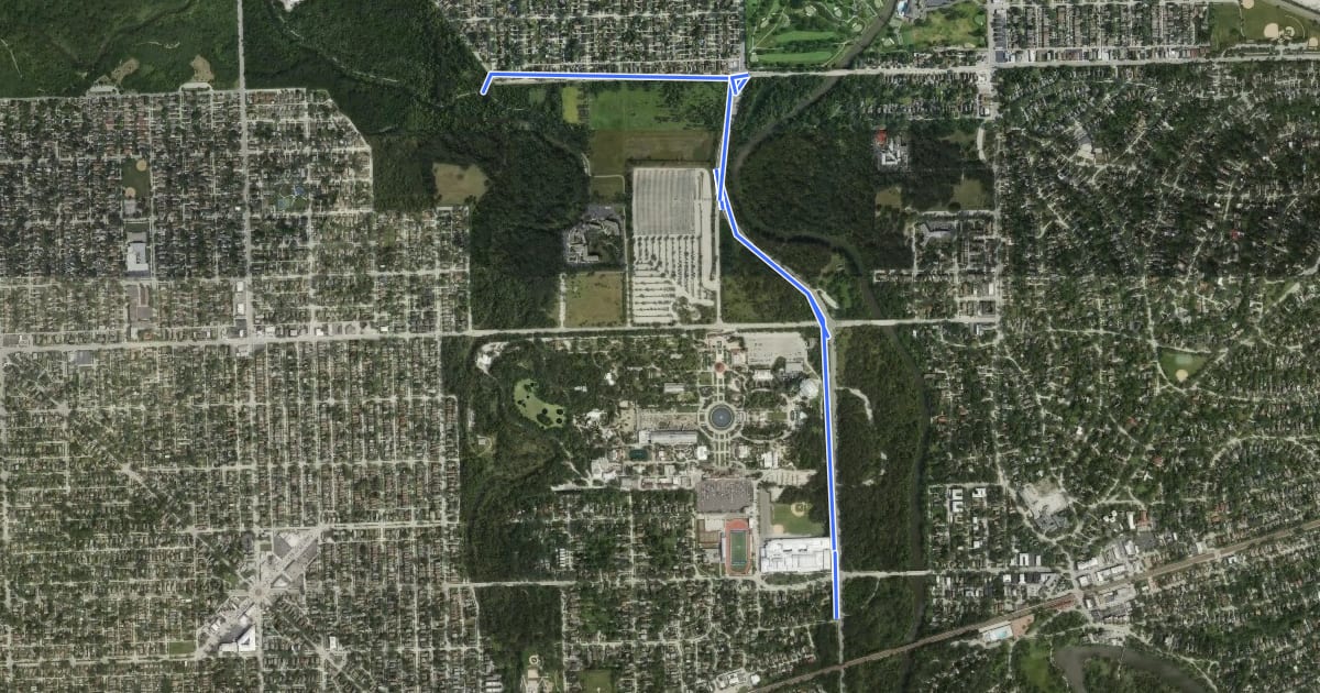 Маршрут Salt Creek Greenway на спутниковом снимке