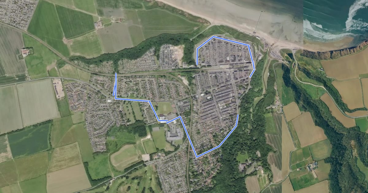 Маршрут Saltburn Loop на спутниковом снимке