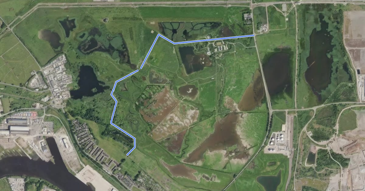Маршрут Saltholm Cycle Path на спутниковом снимке