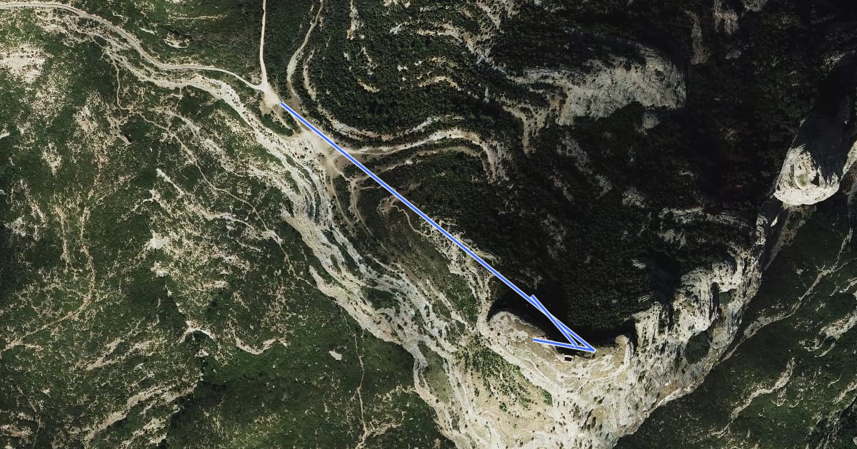 Маршрут Salto de Roldán - Peña de San Miguel на спутниковом снимке