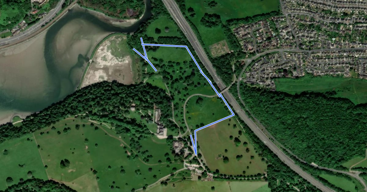 Маршрут Saltram boundary walk, Saltram на спутниковом снимке