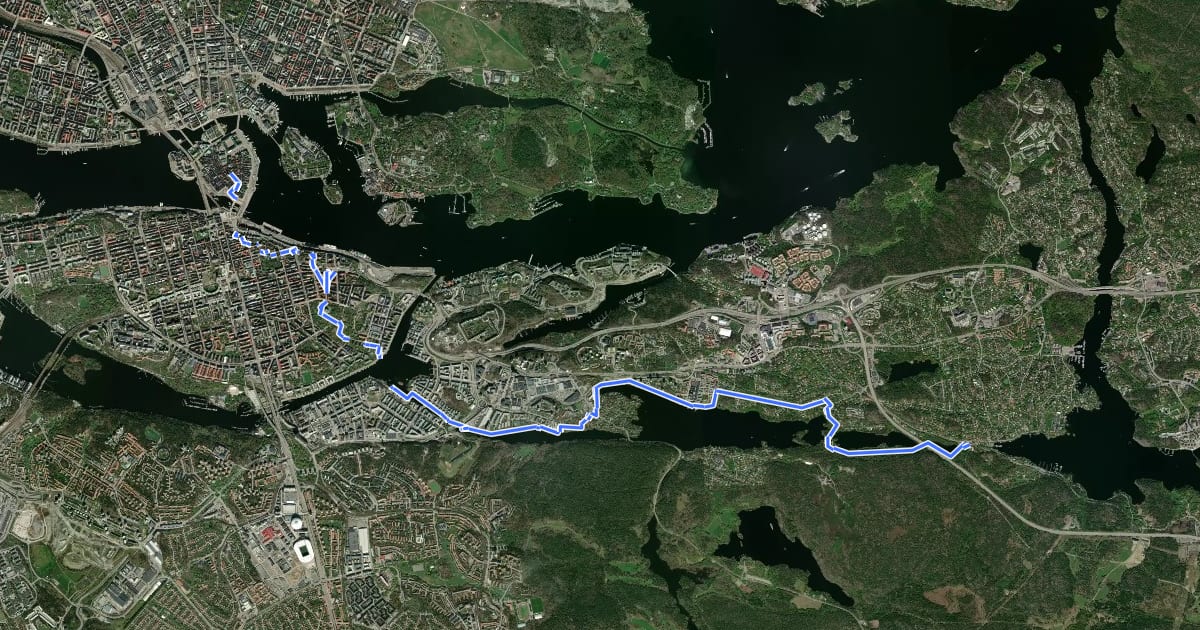 Маршрут Saltsjö-Duvnässtråket на спутниковом снимке
