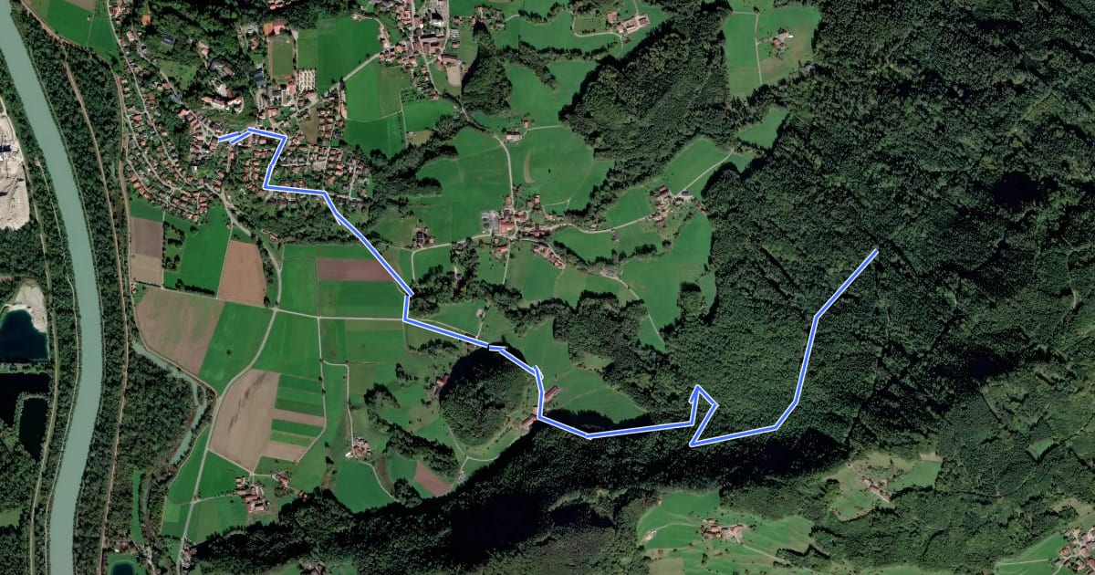 Маршрут SalzAlpenZuweg Neubeuern на спутниковом снимке