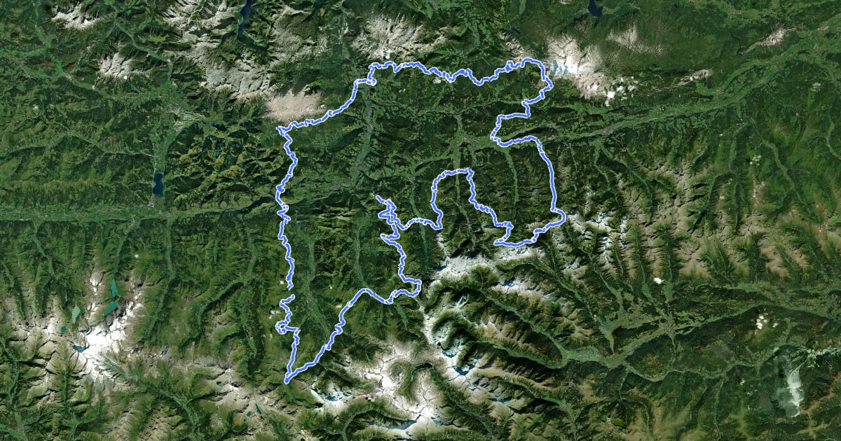 Маршрут Salzburger Almenweg на спутниковом снимке