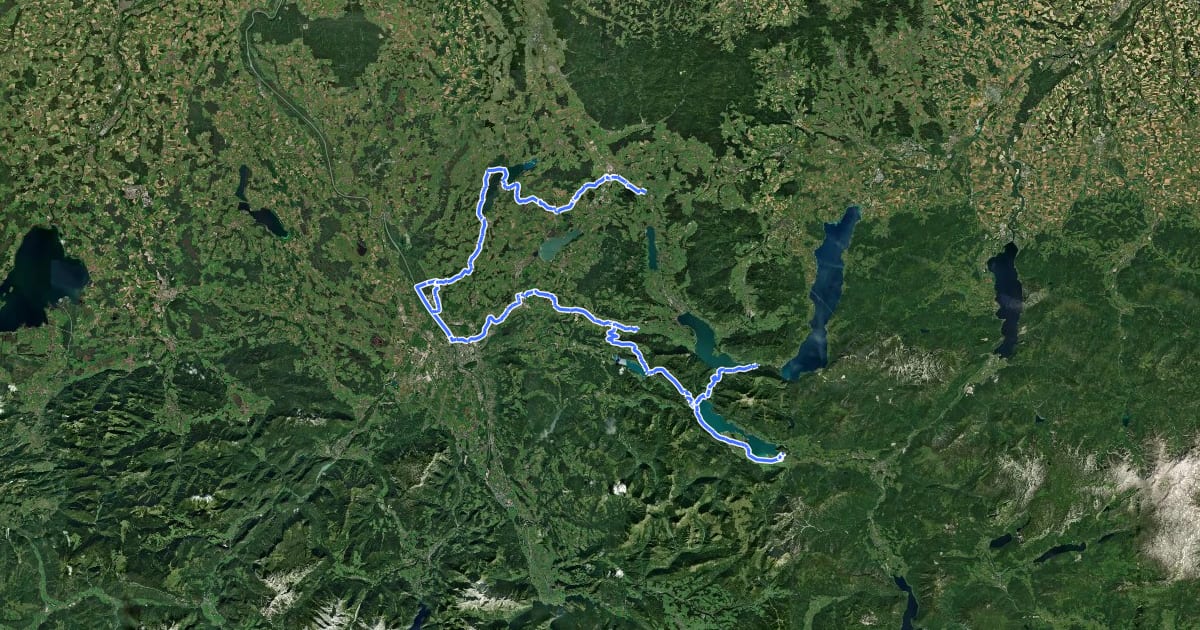 Маршрут Salzkammergut Radweg (Salzburg) на спутниковом снимке