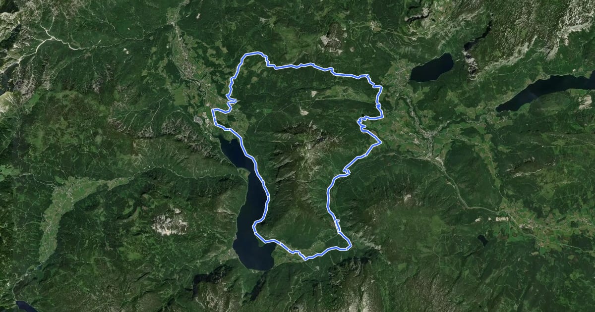 Маршрут Salzkammerweg на спутниковом снимке