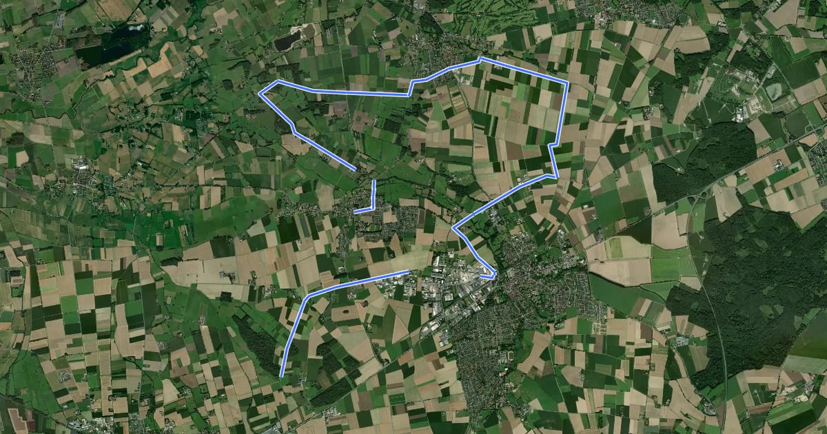 Маршрут Salzkottener Radrundweg 5 на спутниковом снимке