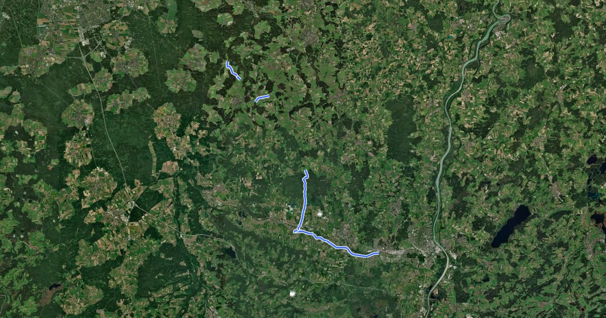 Маршрут Salzschleife - Wasser-Radlwege Oberbayern - Abschnitt 8 на спутниковом снимке