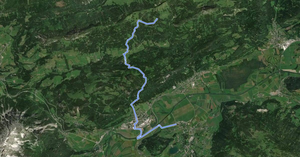 Маршрут Salzsteigweg 09 (Variante Stainach) на спутниковом снимке