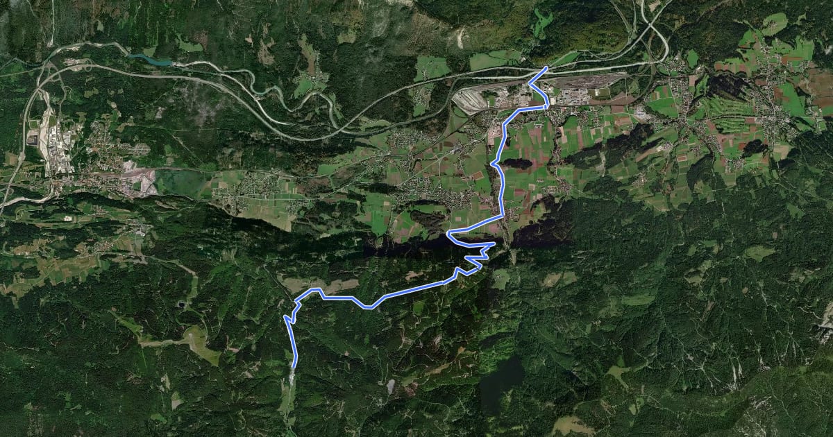 Маршрут Salzsteigweg на спутниковом снимке