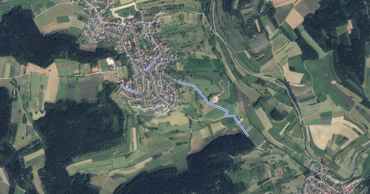 Маршрут Salzstetten Albblick - Bei der Salzstetter Mühle на спутниковом снимке