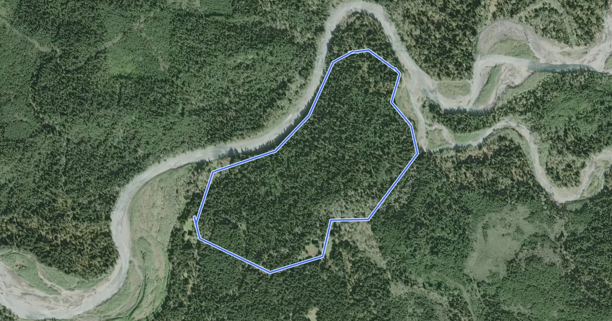 Маршрут Sam's River Loop Trail на спутниковом снимке