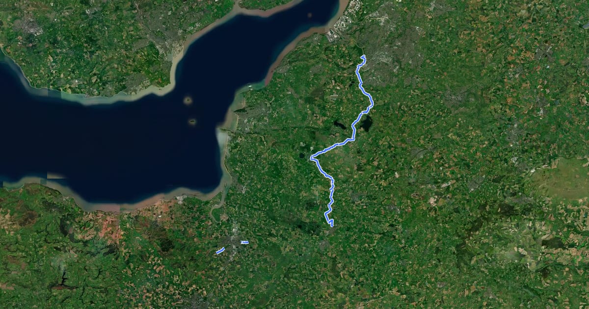 Маршрут Samaritans Way South West на спутниковом снимке