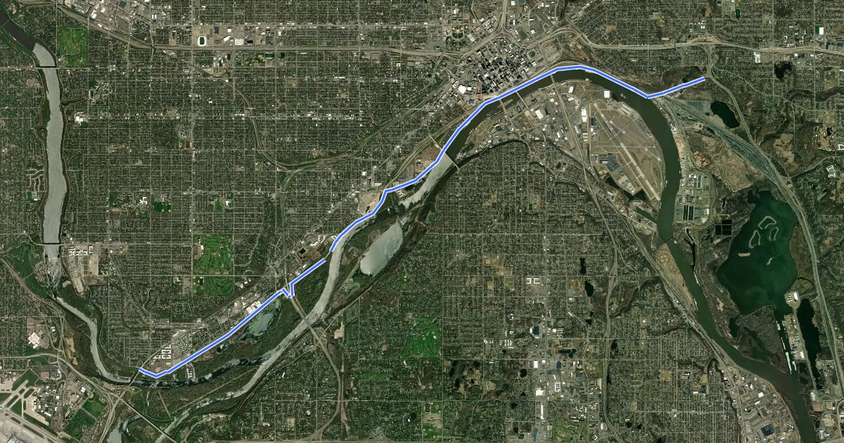 Маршрут Samuel H. Morgan Regional Trail на спутниковом снимке
