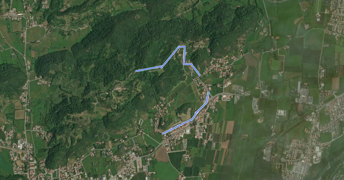 Маршрут San Benedetto - 2B на спутниковом снимке