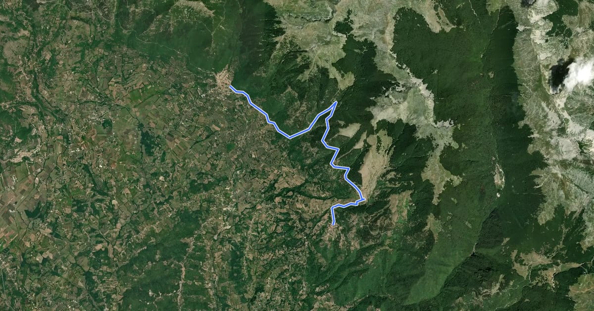 Маршрут San Donato Va dil Comino - Valle Fischia - Settefrati на спутниковом снимке