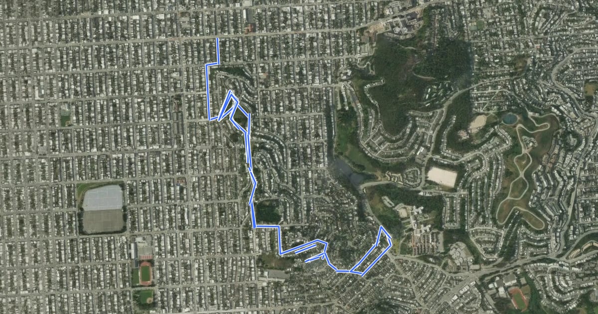 Маршрут San Francisco Crosstown Trail - Cycling - Section 3 на спутниковом снимке