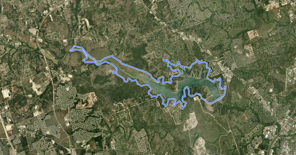 Маршрут San Gabriel River Trail на спутниковом снимке