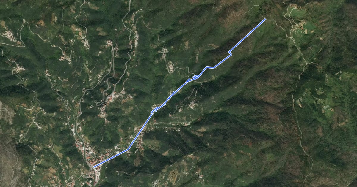 Маршрут San Gottardo - Le Ghiare - Lerici - Bivio AV5T на спутниковом снимке
