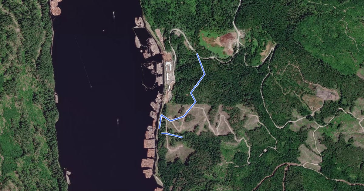 Маршрут San Group Mill Diversion на спутниковом снимке