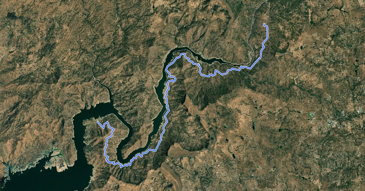 Маршрут San Joaquin River Trail на спутниковом снимке